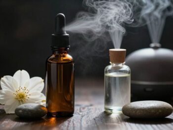 journalist2F0272b642-96b6-448c-8889-cd978759d9302Fthumbnail Patchouli oil bottles for perfumery and aromatherapy.